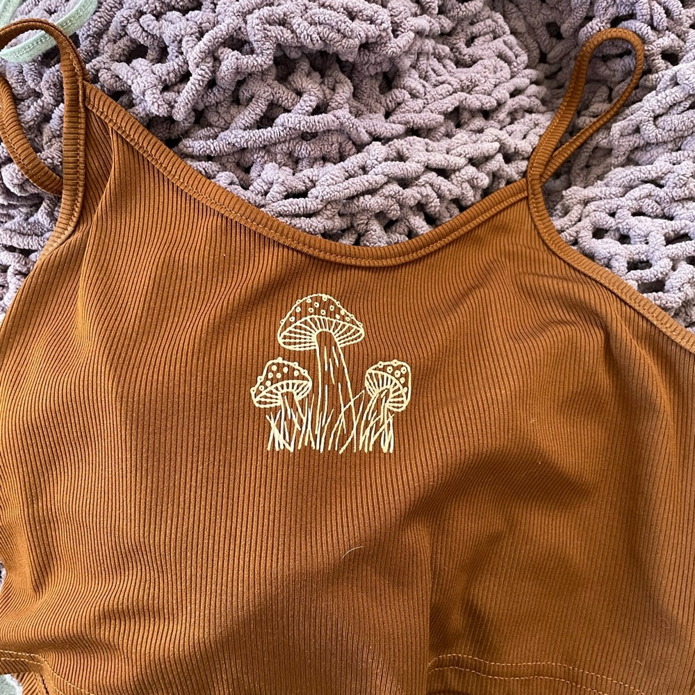 SHEIN Brown Camisole with Mushroom Design